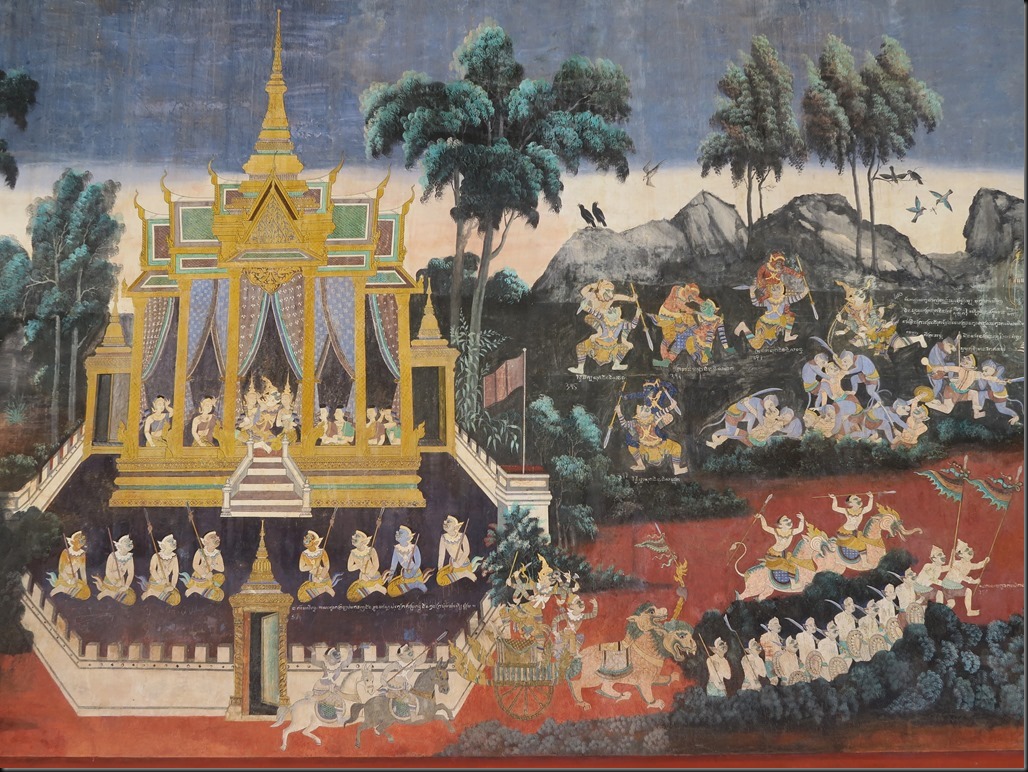 La fresque du Ramayana autour de la pagode d'argent